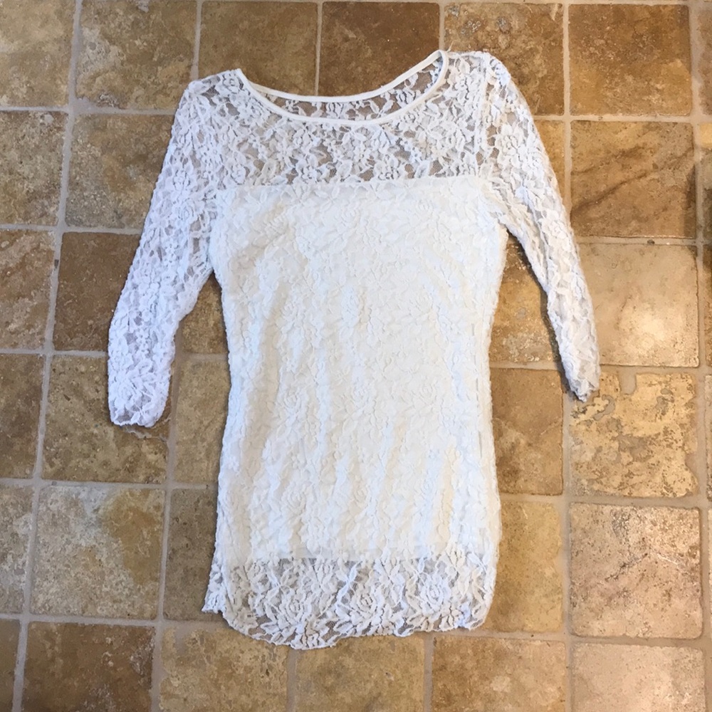 White lace shirt
